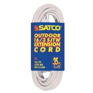 Satco 35 ft. White Outdoor Extension Cord 16/3 AWG, 93/5027