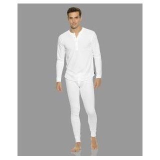 Calvin Klein Coolmax Performance Long Sleeve Henley Loungewear (XL White) Clothing