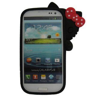Black 3D Hide seek Hello Kitty Cute Lovely Soft Case Cover for Samsung Galaxy S3 I9300 Cell Phones & Accessories