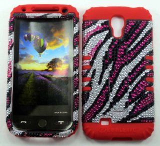 3 IN 1 HYBRID SILICONE COVER FOR SAMSUNG GALAXY S IV S4 HARD CASE SOFT RED RUBBER SKIN ZEBRA RD FD174 KOOL KASE ROCKER CELL PHONE ACCESSORY EXCLUSIVE BY MANDMWIRELESS Cell Phones & Accessories