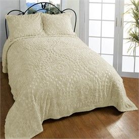 King Size Vintage Style Cotton Chenille Bedspread