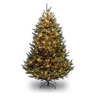 7.5 ft. Natural Fraser Medium Fir Hinged Pre Lit Christmas Tree   Clear   Christmas Trees