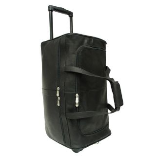 Piel Leather Duffel on Wheels   Black   Sports & Duffel Bags