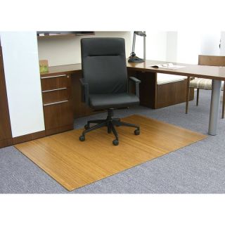 Natural 48 x 72 Inch Bamboo Roll Up Office Chair Mat   Desk Chairs