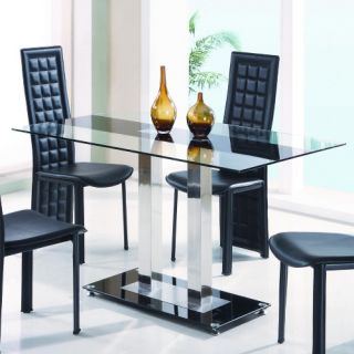 Global Furniture Center Stripe Glass Dining Table   Black Stripe   Dining Tables