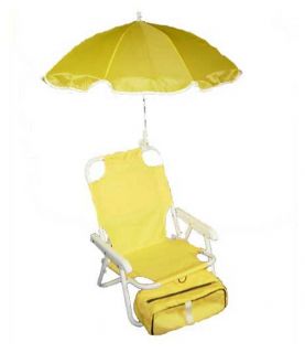 Yellow Baby Beach Chair & Umbrella   Outdoor Chairs