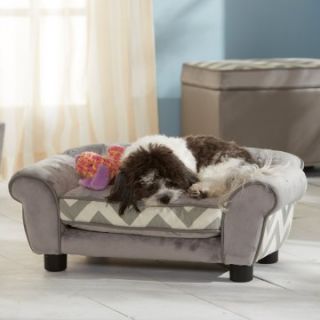 Enchanted Home Pet Ultra Plush Lotus Bed   Grey Chevron   Dog Beds
