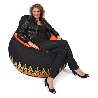 Harley Davidson Flaming Foam Bean Bag Chair   Video Game Chairs