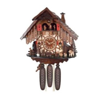 River City Clocks MD814 14 Beer Drinker and Moving Waterwheel Musical Cottage Cuckoo Clock   Cuckoo Clocks