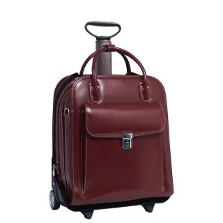McKlein USA La Grange Leather Vertical Detachable Wheeled Ladies Briefcase   Red   Briefcases & Attaches
