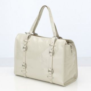 OiOi Patent Leather Tote Diaper Bag   Ivory   Tote Diaper Bags