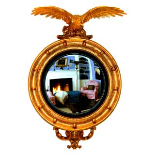 Hickory Manor House Carved Eagle Convex Mirror   Wall Mirrors