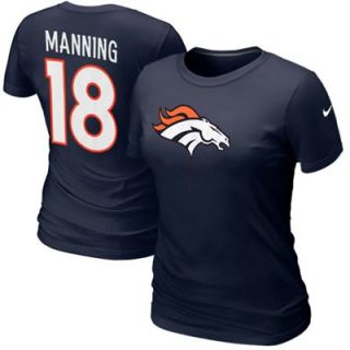 Nike Peyton Manning Denver Broncos #18 Womens Name & Number T Shirt   Navy Blue