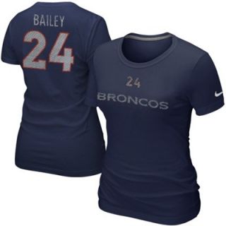 Nike Champ Bailey Denver Broncos Womens Name and Number Slim Fit T Shirt   Navy Blue
