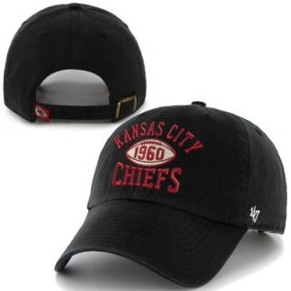 47 Brand Kansas City Chiefs Backfield Clean Up Domestic Adjustable Hat   Black