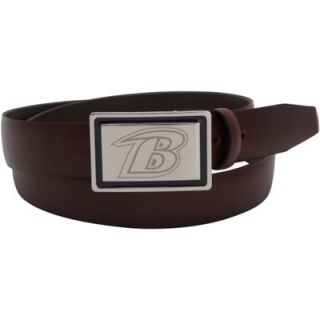 Baltimore Ravens Engraved Buckle Leather Belt   Brown