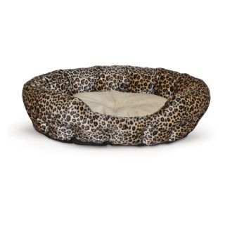 K&H Pet Products Self Warming Leopard Nuzzle Nest   19 in.   Dog Beds