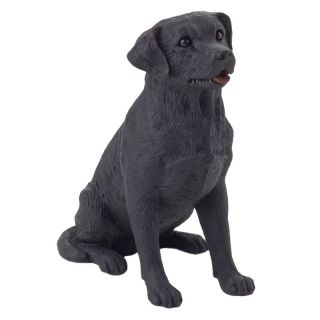 Sandicast Small Size Black Labrador Retriever Sculpture   Sitting   Garden Statues