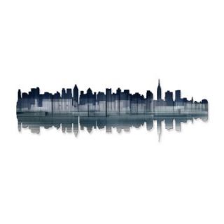 New York City Reflection Metal Wall Art   36W x 12H in.   Wall Sculptures and Panels