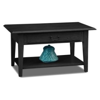 Leick Shaker Rectangle Slate Black Solid Wood Storage Coffee Table with Drawer   Coffee Tables