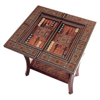 Mosaic Large Hand Carved Game Table   Backgammon Tables