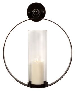 IMAX Circle Metal Candle Wall Sconce   Candle Sconces