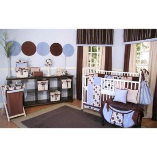 Brandee Danielle Minky Blue Chocolate Polka Dot Fitted Crib Sheet   Crib Sheets