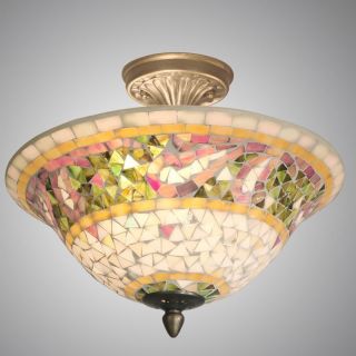 Dale Tiffany Bradshaw Mosaic Flush Mount   Tiffany Ceiling Lighting