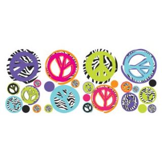 Zebra Peace Signs Peel and Stick Wall Decals   Wall Decals