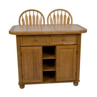 Sunset Trading Tile Top Kitchen Island Set with 2 Stools   Honey Light Oak   Kitchen Islands and Carts