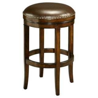 Pastel 30 in. Naples Bay Backless Leather Bar Stool   Distressed Cherry   Bar Stools
