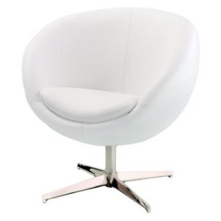 Best Selling Home Decor Modern White Leather Roundback Chair   Accent Chairs