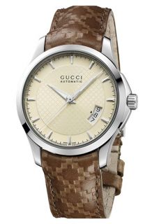 Gucci Timeless Automatic Leather Strap Watch, 38mm