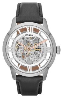 Fossil Townsman Automatic Leather Strap Watch, 44mm