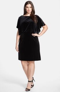 Jessica Simpson Velvet Batwing Blouson Dress (Plus Size)