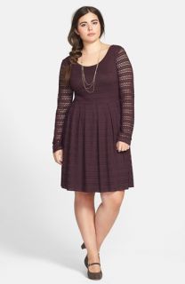 Eight Sixty Perforated Fit & Flare Dress (Plus Size)