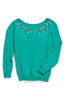Milly Minis Rhinestone Collar Sweater (Toddler Girls, Little Girls & Big Girls)