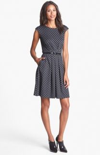 Maggy London Jacquard Ponte Fit & Flare Dress