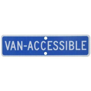 Accuform Signs FRA184RA Engineer Grade Reflective Aluminum Handicap Parking Sign, For Oregon, Legend "VAN ACCESSIBLE", 12" Width x 3" Length x 0.080" Thickness, White on Blue