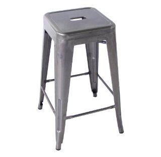 Bouchon French Industrial Steel Cafe Bar Stool   Backless   Barstools