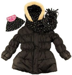 Pink Platinum Toddler 2 4T Girl Black Dots Heavyweight Jacket/Coat Scraf Hat Clothing
