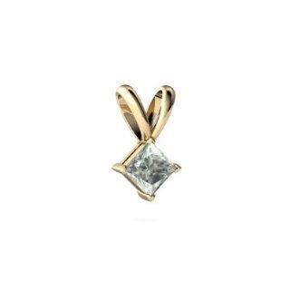 Genuine Green Amethyst 14kt Yellow Gold basics Pendant Jewels For Me Jewelry