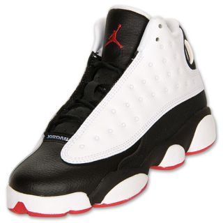 Boys' Grade School Air Jordan Retro 13 Basketball Shoes  White/True Red/Black