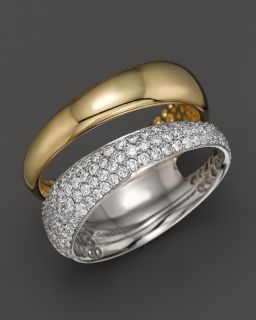 Roberto Coin Scarlare Diamond Pav� Double Ring in 18K Yellow and White Gold, .68 ct. t.w.'s