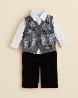 Miniclasix Infant Boys' Sweater Vest, Woven Shirt & Pant Set   Sizes 3 9 Months's