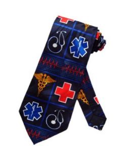 Steven Harris Mens Emergency Medical Necktie   Navy Blue   One Size Neck Tie Clothing