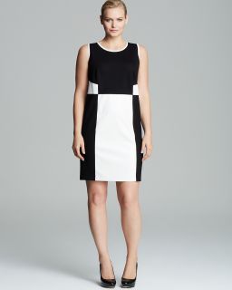 DKNYC Plus Sleeveless Dress with Faux Leather Detail's