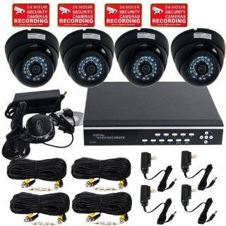 VideoSecu CCTV 4 Channel Audio Video H.264 Security Surveillance DVR System, including Stand Alone Real Time Digital Video Recorder with 2000GB Hard Drive, 4 Outdoor Day Night Vision CCD Security Cameras 420TVL, 4 Pack 50 Feet Video Power Cables, Camera Po