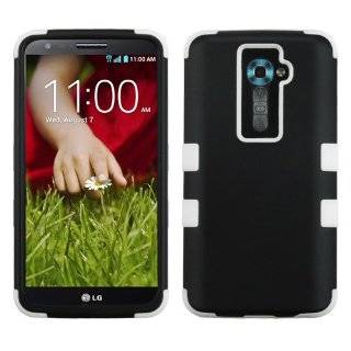 CYstore Dual Layer Tuff Armor Cover Case For LG Optimus G2 / LS980 / VS980 / D800 / D801 (Include a CYstore Stylus Pen)   Rubberized Black/Solid White Cell Phones & Accessories