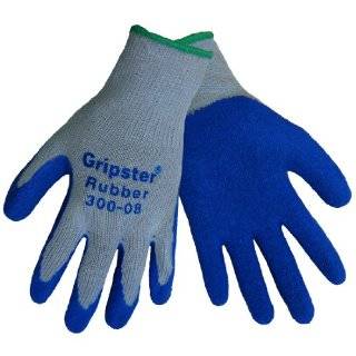 Global Glove 300 Gripster Rubber Dip Glove with Knitwrist and Poly/Cotton Liner, Work, Extra Large, Gray/Blue (Case of 72)